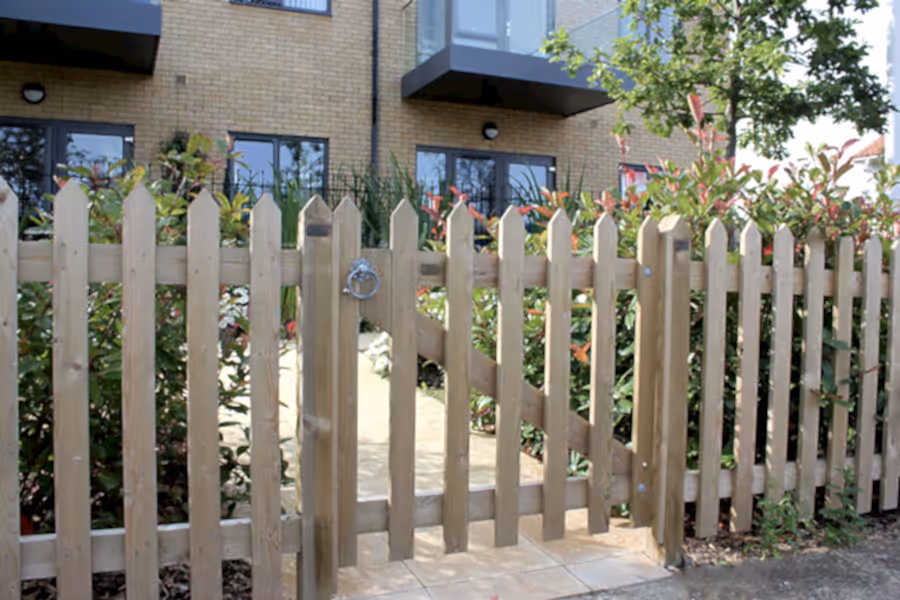 Picket fence gate