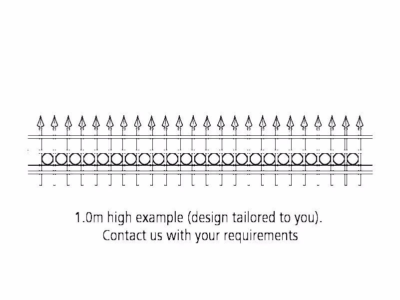 1000mm high standard style ornamental railings