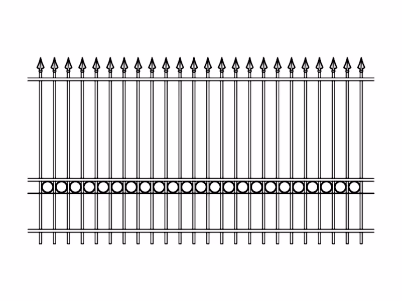 2.5m high decorative metal railings