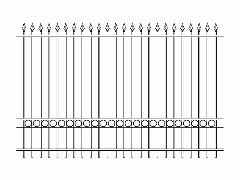 3m high wrought iron style metal railings