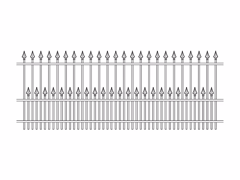 1800mm high style A ornamental railings