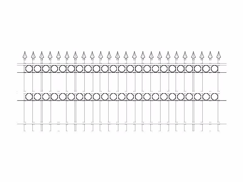 1800mm high style B ornamental railings