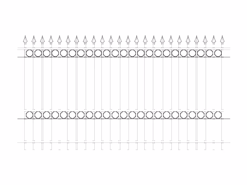 2500mm high style B ornamental railings