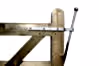 Gate spring catch loop on wooden entrance gate