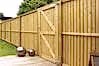 featherboard fencing and gate rear