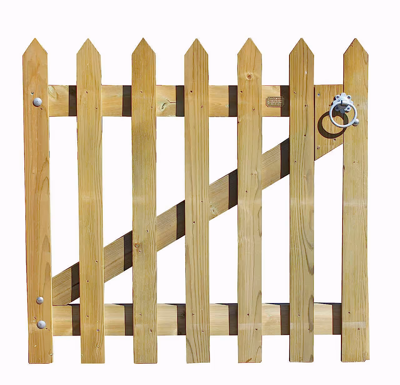 Pointed timber palisade gate