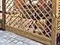 Gravel board used under diamond trellis