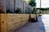Wooden sleepers raised beds