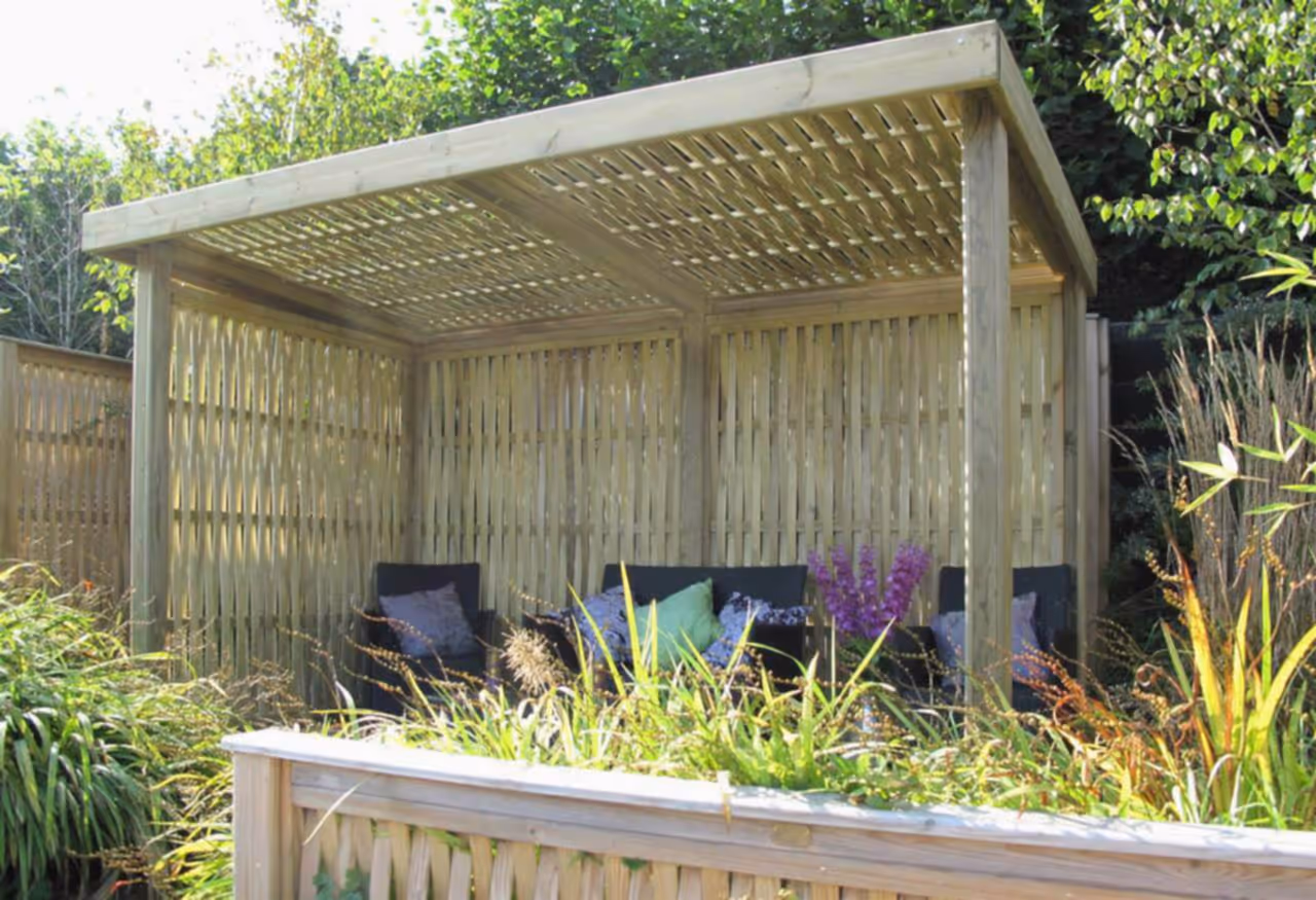 Woven Retreat contemporary garden shelter