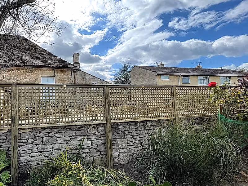 Lattice trellis installed in front of wall