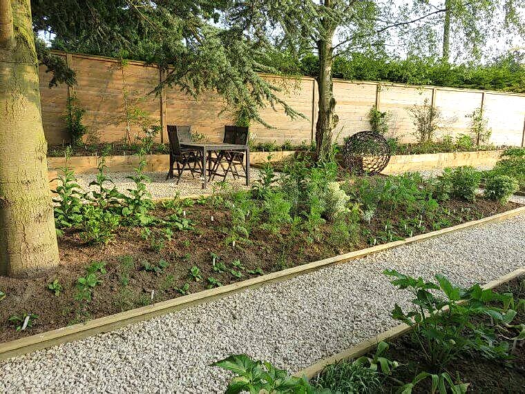 new seating area near Jakoustic fence