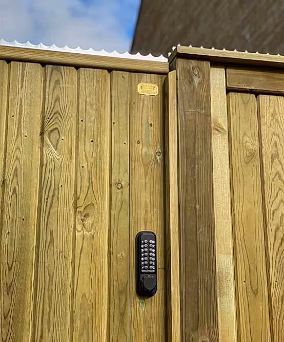secure garden gate with digital lock