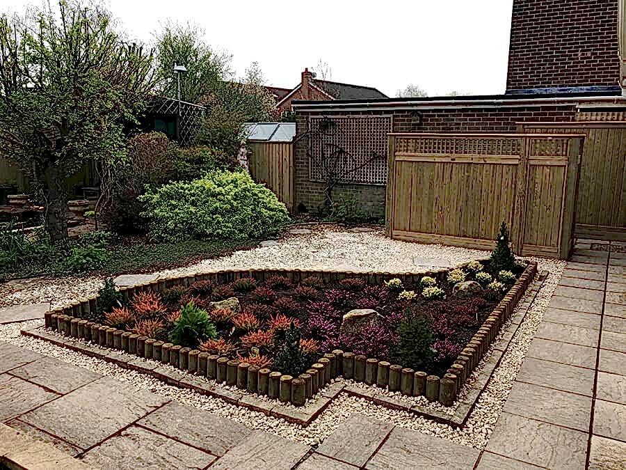 Tree stakes flower beds
