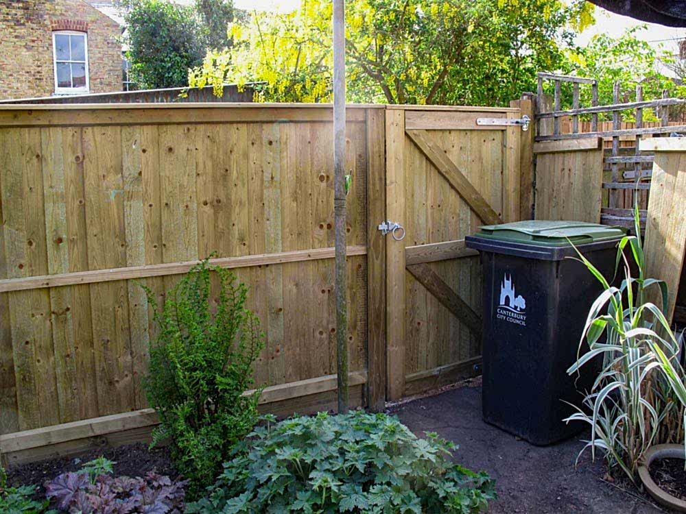 Newly installed wooden garden gate