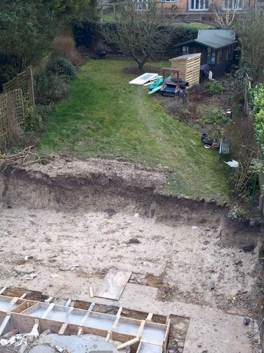 Garden before extension and new panels