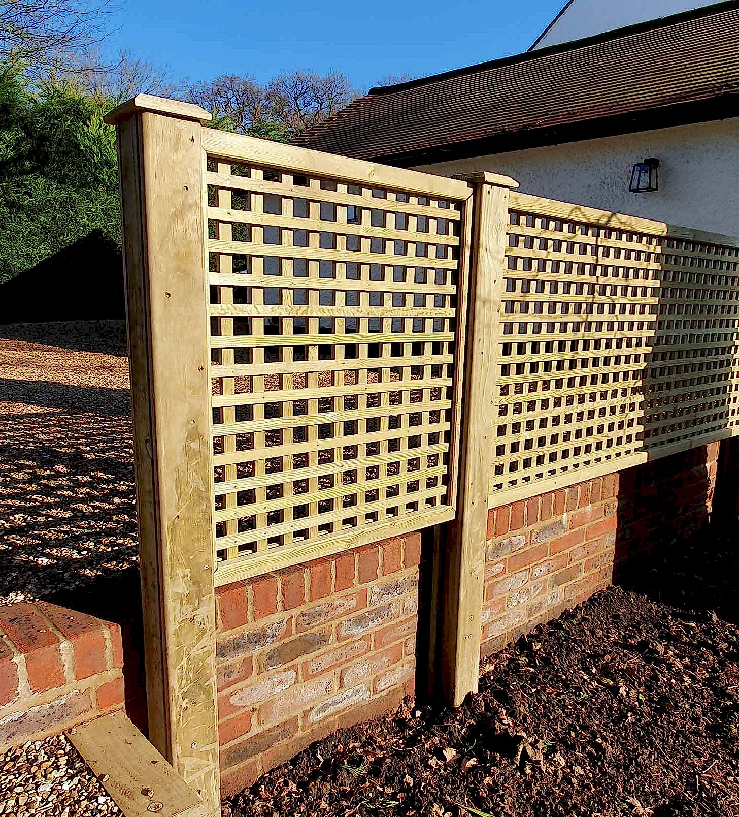 lattice trellis on driveway