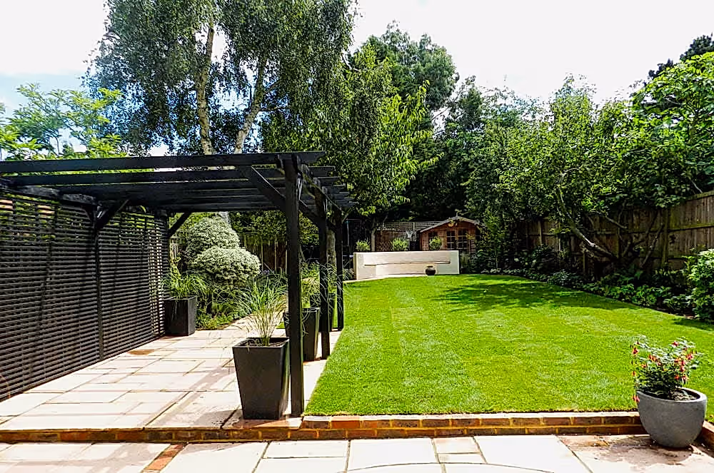 Pergola over patio area