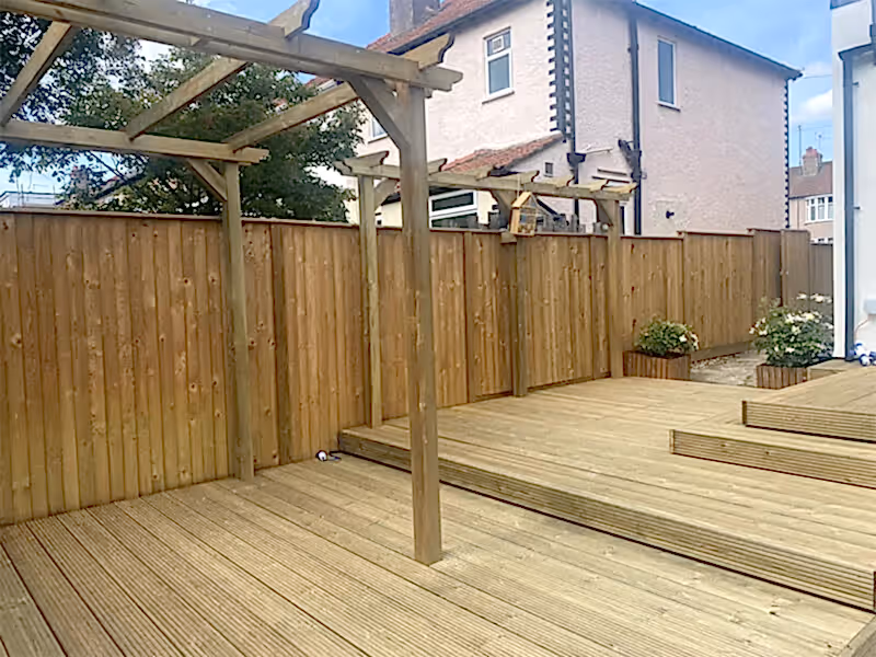 multi level timber decking