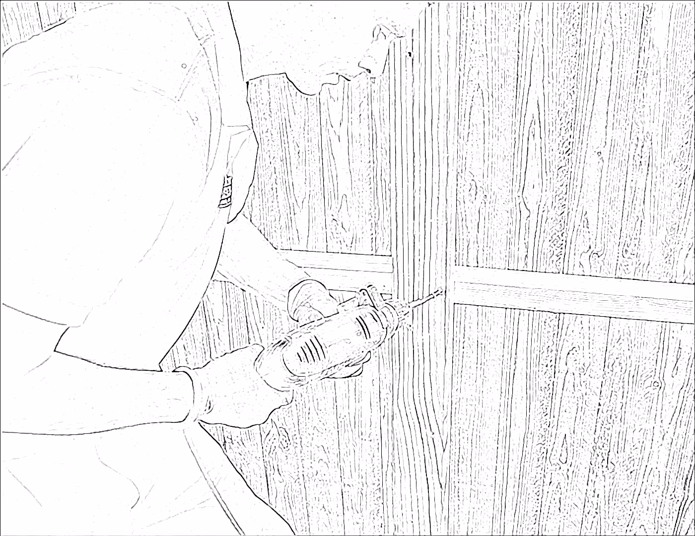 Screw panel to post