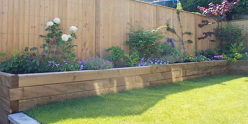 timber sleepers raised bed