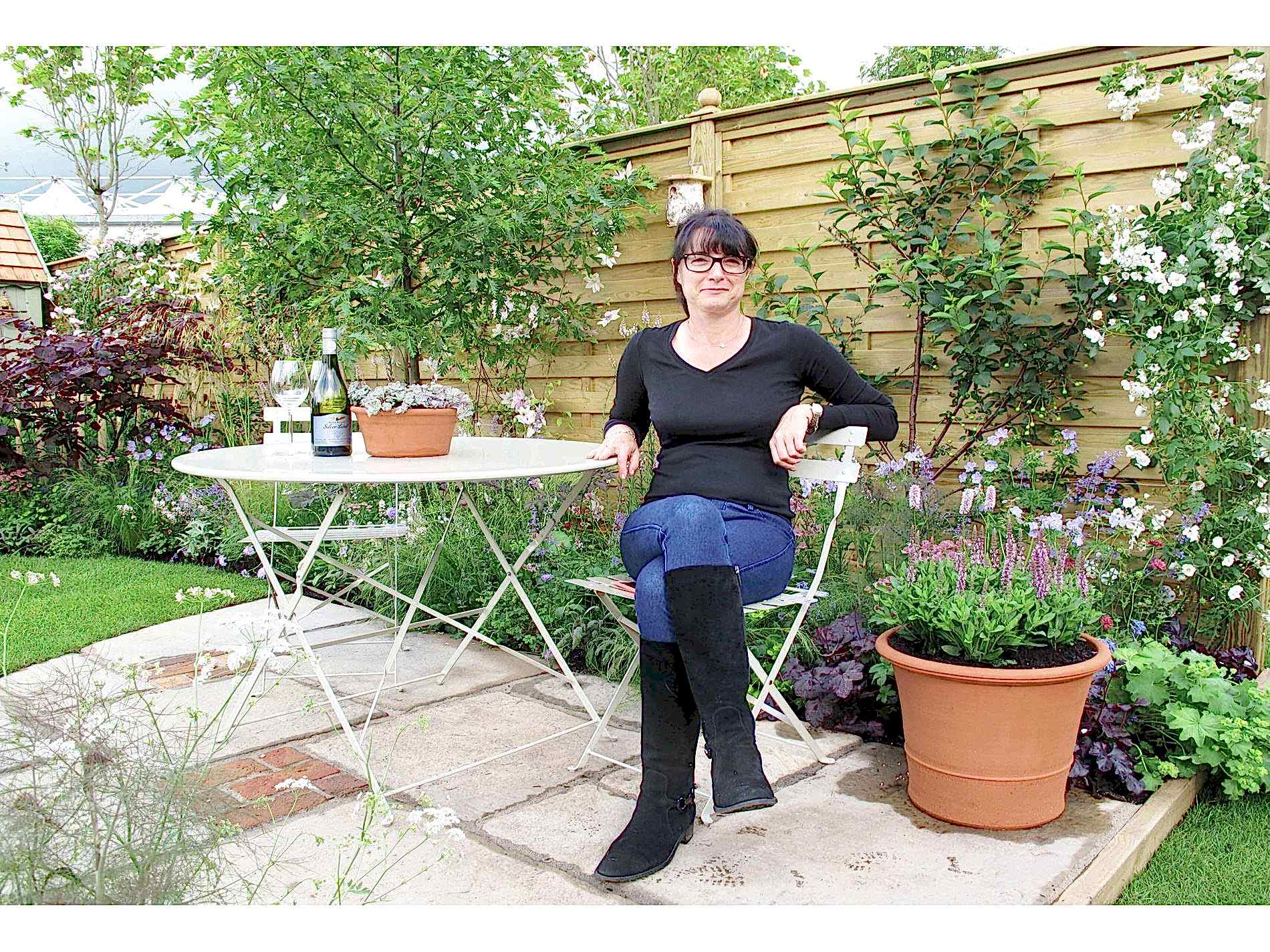 Claudia de Yong in her urban garden