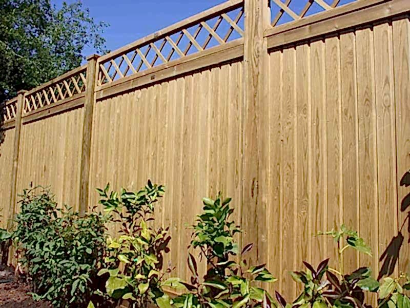 Tongue and Groove effect fence panels with trellis