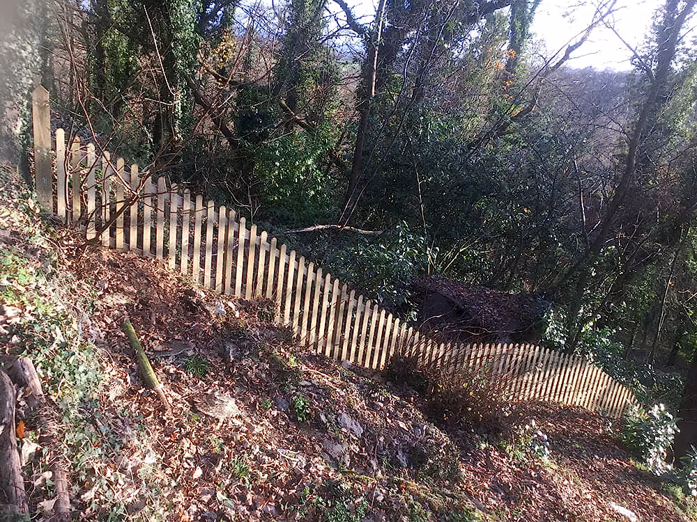 Fencing on slope