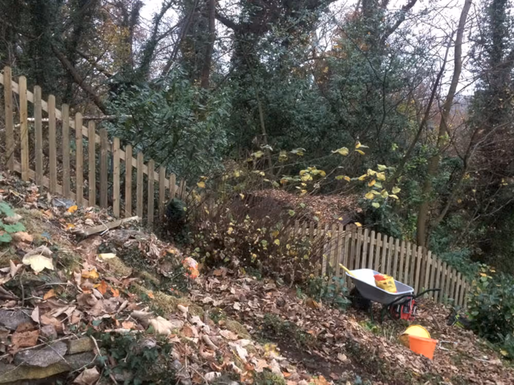 Picket fence on a slope