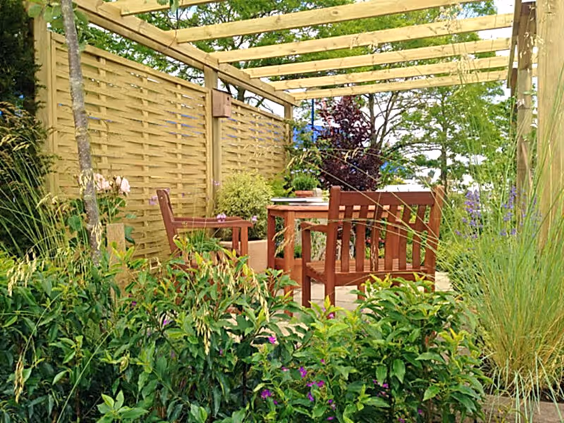 Build outdoor rooms for dining and entertaining