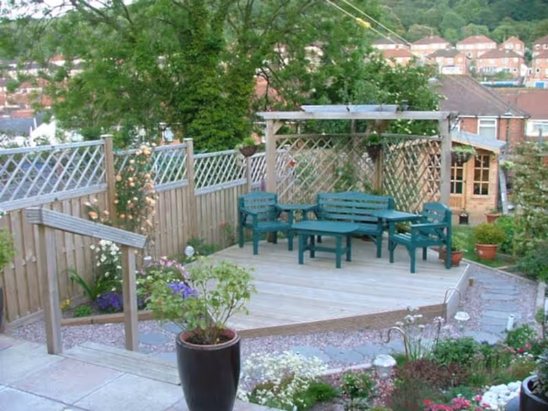 Decking with pergola