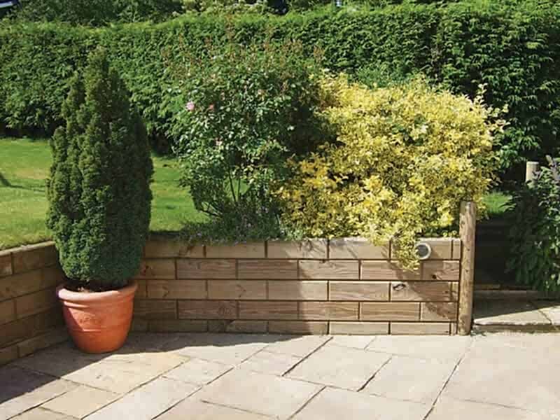 Jakwall timber sleepers as a modern garden retaining wall