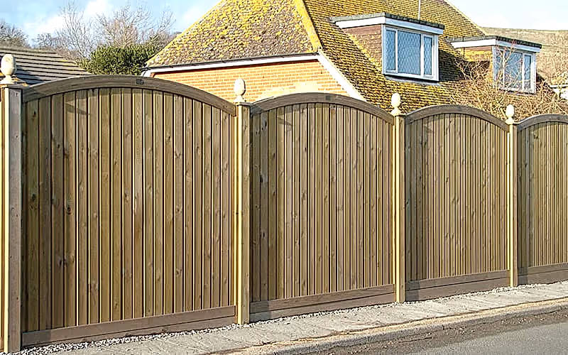 Curved fence panels and post caps