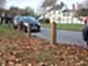 Timber bollards near road