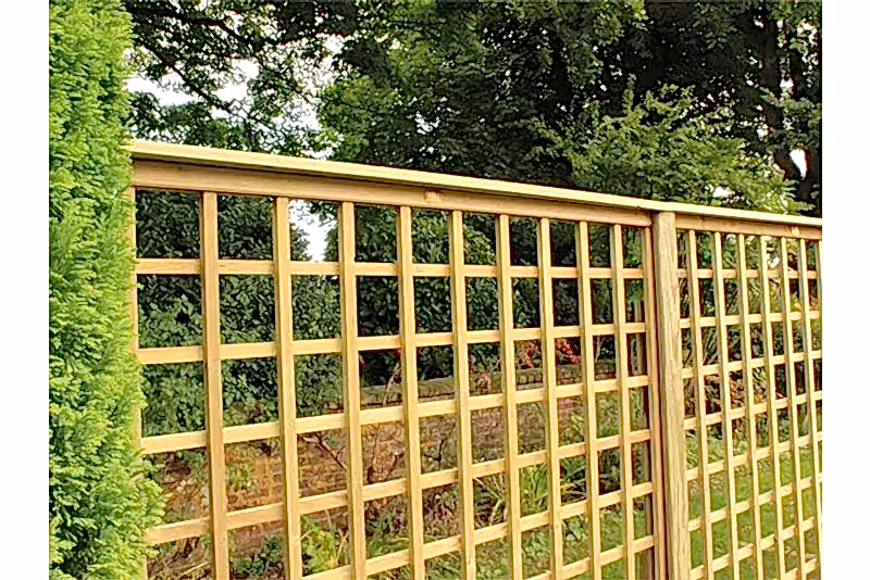 Square trellis fence panels