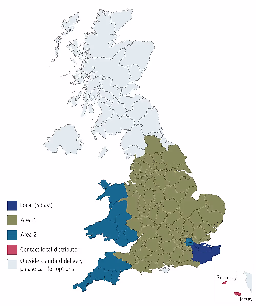 Jacksons Fencing Delivery Areas