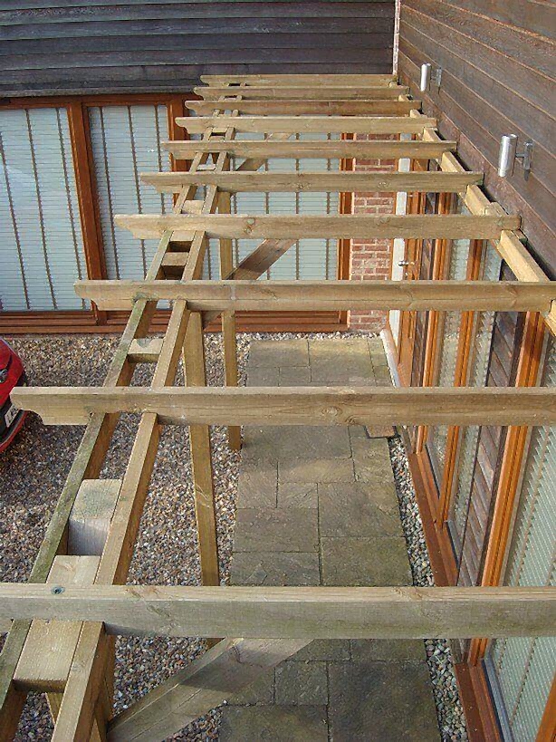 pergola added to house