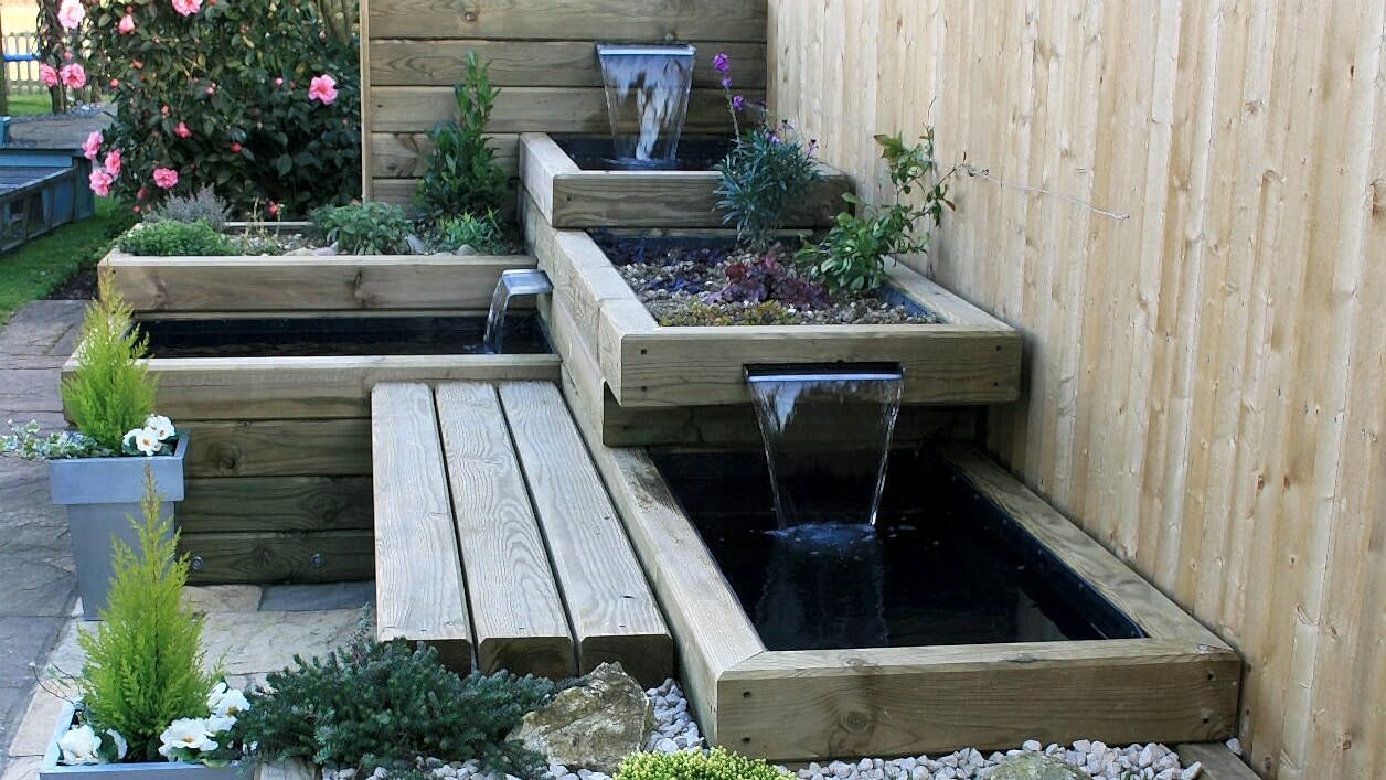 garden with water features finished