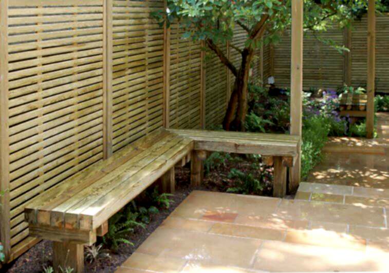 Venetian Fence Panels and Timber Bench Seat