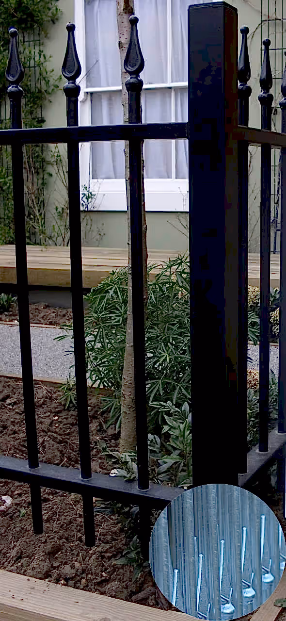 barbican imperial residential railings corner post galvanised