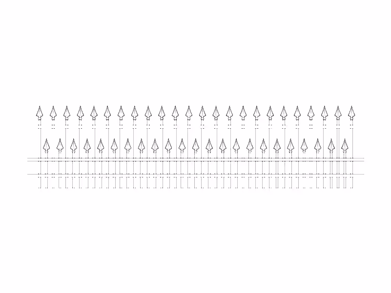 1200mm high style A ornamental railings