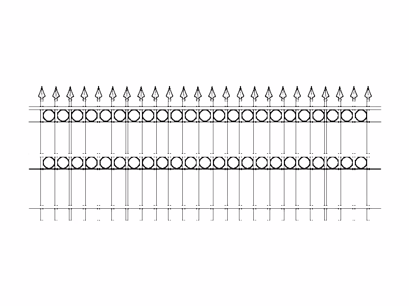 1800mm high style B ornamental railings