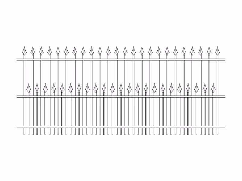 2000mm high style A ornamental railings