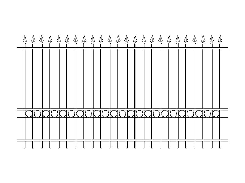 2.5m high decorative metal railings