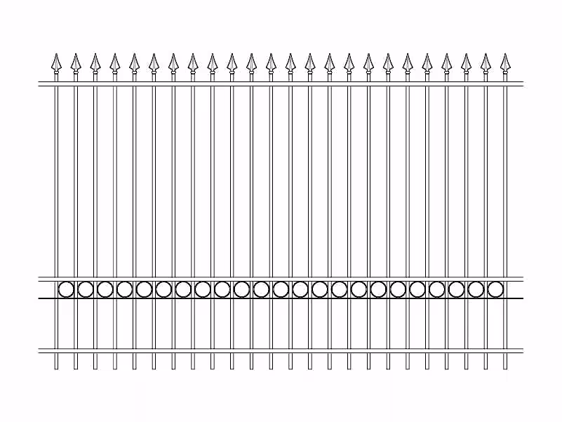 3m high wrought iron style metal railings