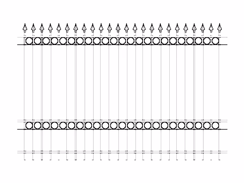 3000mm high style B ornamental railings