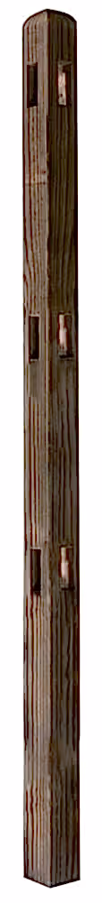 2400 Long Rounded Top Timber Palisade Corner Post