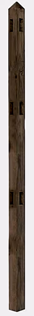 2400 Long Pointed Top Timber Palisade Corner Post