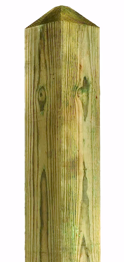 Pointed top timber bollard