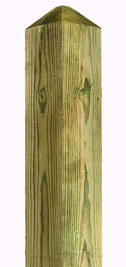Pointed top timber bollard