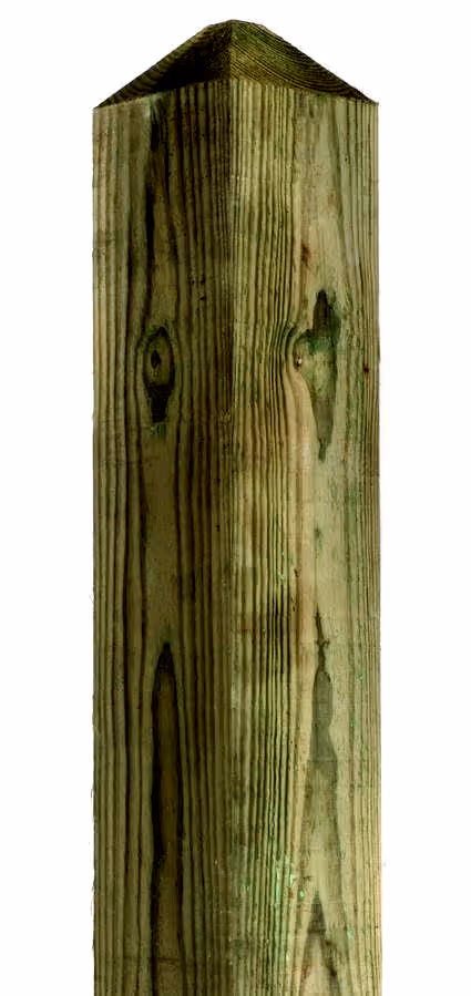 Pointed top timber bollard